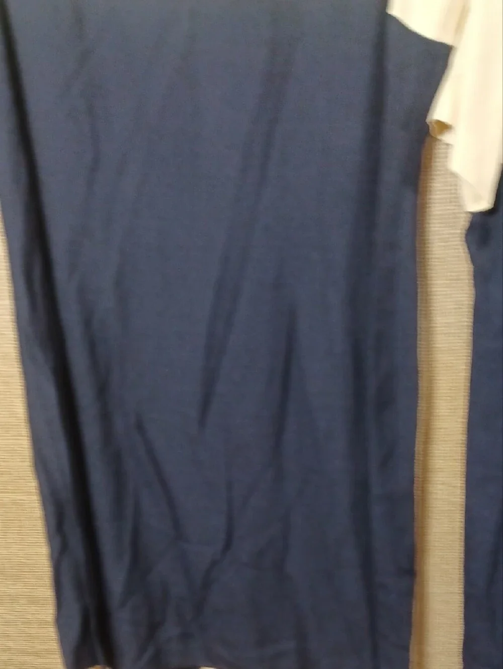 S.L. Fashions Navy and Cream Two-Piece Midi Dress Set